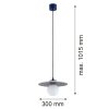 Lampa wisząca ceramika Bolesławiec granatowy płaski talerz w kropki ręcznie zdobiona designerska wyjątkowa BOLL 8950 Argon x Manufaktura w Bolesławcu 